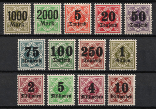 1923 Wurttemberg, German States, Germany (Mi. 171 - 183, Full Set, CV $60)