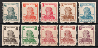 1916 Wurttemberg, German States, Germany (Mi. 241 - 250, Full Set, CV $50)
