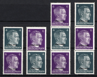 1941-43 Ostland, German Occupation, Germany, Se-tenants (Mi. S 1 - S 4, CV $20)