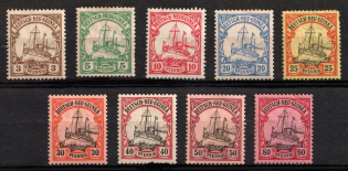 1900-01 New Guinea, German Colonies, Kaiser’s Yacht, Germany (Mi. 7 - 15, CV $60)