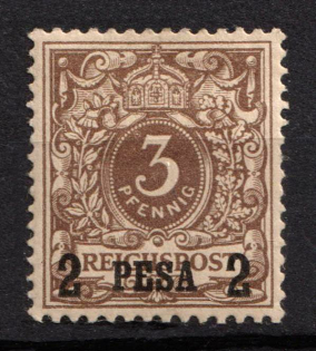 1893 2p on 3pf East Africa, German Colonies, Germany (Mi. 1, Signed, CV $60)