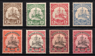 1901 East Africa, German Colonies, Kaiser’s Yacht, Germany (Mi. 11 - 18, CV $60)