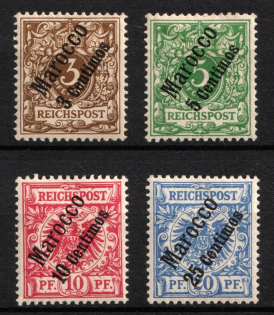 1899 German Offices in Morocco, Germany (Mi. 1 - 4, CV $50)