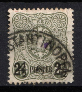 1884 2 1/2pia on 50pf German Offices in Turkey, Germany (Mi. 5, Used, CV $120)