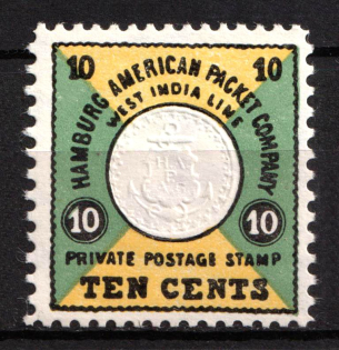 1955 10c Special Postage Stamps of German Sea Posts, German Ship Mail Abroad, Germany (Official Reprint, MNH)