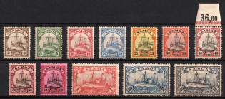 1900-01 Samoa, German Colonies, Kaiser’s Yacht, Germany (Mi. 7 - 18, CV $30)