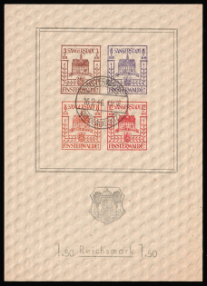 1946 Finsterwalde, Germany Local Post, Souvenir Sheet (Mi. Bl. 2, Used, CV $120)