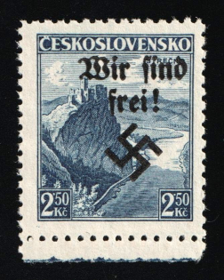 1938 2.50kc Occupation of Rumburg, Sudetenland, Germany (Mi. 14, Margin, CV $30, MNH)