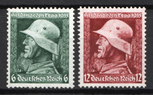 1935 Third Reich, Germany (Mi. 569 y - 570 y, Full Set, CV $30, MNH)