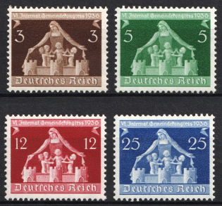 1936 Third Reich, Germany (Mi. 617 - 620, Full Set, CV $30, MNH)