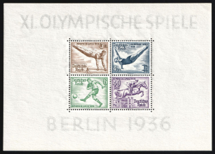 1936 Third Reich, Germany, Souvenir Sheet (Mi. Bl. 5 X, CV $170, MNH)