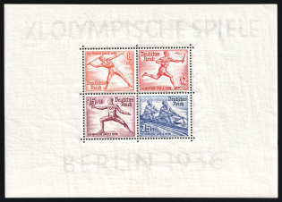 1936 Third Reich, Germany, Souvenir Sheet (Mi. Bl. 6, CV $170, MNH)