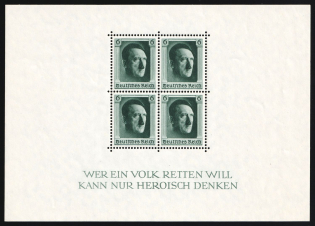 1937 Third Reich, Germany, Souvenir Sheet (Mi. Bl. 7, CV $90, MNH)