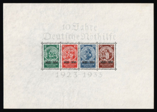 1933 Third Reich, Germany, Souvenir Sheet (Mi. Block 2 var, Thin paper variety, CV $7,800, MNH)