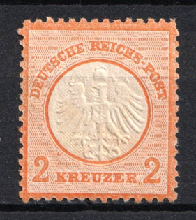 1872 2kr German Empire, Small Breast Plate, Germany (Mi. 8, CV $8,500, MNH)