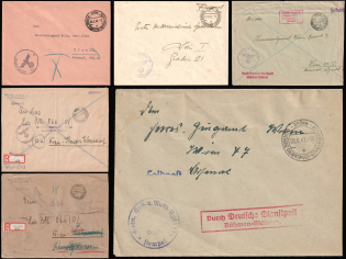 1940-45 Third Reich, Germany, German Service Post, Feldpost Field Post, Stock of Covers through Bohemia and Moravia