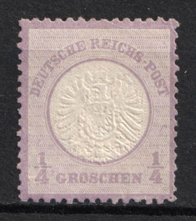 1872 1/4gr German Empire, Large Breast Plate, Germany (Mi. 16, CV $40)