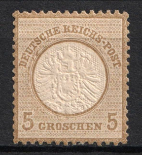 1872 5gr German Empire, Large Breast Plate, Germany (Mi. 22, CV $50)