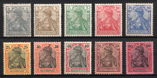 1900 German Empire, Germany (Mi. 53 - 62, Full Set, CV $330)