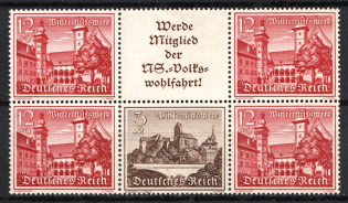 1939 Third Reich, Germany, Se-tenant, Zusammendrucke, Block (Mi. W 143, W 147, CV $60, MNH)
