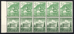 1940 Third Reich, Germany, Se-tenant, Zusammendrucke, Block (Mi. H-Bl. 115 B, CV $40, MNH)