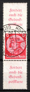 1933 12pf Third Reich, Germany, Se-tenant, Zusammendrucke (Mi. S 103, Used, CV $160)