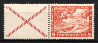 1933 Third Reich, Germany, Wagner, Se-tenant, Zusammendrucke, Pair (Mi. W 51, CV $100, MNH)