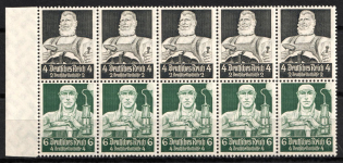 1934 Third Reich, Germany, Se-tenant, Zusammendrucke, Block (Mi. H-Bl. 101 C, CV $160, MNH)