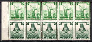 1935 Third Reich, Germany, Se-tenant, Zusammendrucke, Block (Mi. H-Bl. 103 B, CV $80, MNH)