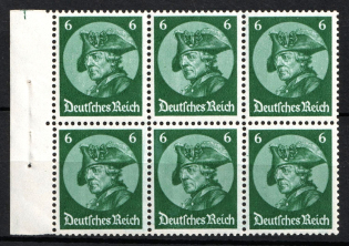 1933 Third Reich, Germany, Se-tenant, Zusammendrucke, Block (Mi. H-Bl. 74 B, CV $50)