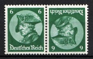 1933 6pf Third Reich, Germany, Tete-beche, Se-tenant, Zusammendrucke (Mi. K 17, CV $30)