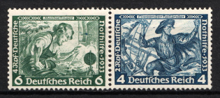 1933 Third Reich, Germany, Wagner, Se-tenant, Zusammendrucke, Pair (Mi. W 47, CV $30)