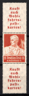 1934 8pf Third Reich, Germany, Se-tenant, Zusammendrucke (Mi. S 226, CV $80)