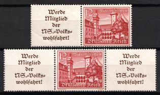 1939 Third Reich, Germany, Se-tenants, Zusammendrucke, Pair (Mi. W 140 - W 141, CV $40)