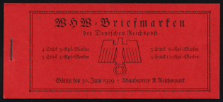 1938 Complete Booklet with stamps of Third Reich, Germany, Excellent Condition (Mi. MH 45, CV $170)