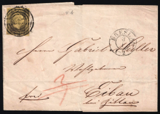 1851 (3 Jan) Prussia, German States, Germany, Cover from Wroclaw to Zittau franked with 3sgr (Mi. 4 a, CV $50)
