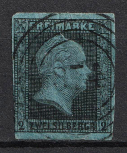1850 2sgr Prussia, German States, Germany (Mi. 3, Used, CV $30)