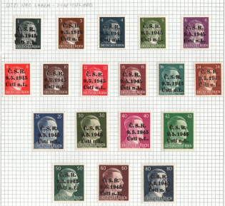 1945 Usti nad Labem, Czechoslovakia, Liberation Issues, Overprints