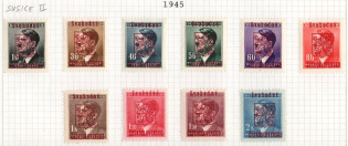1945 Susice II, Czechoslovakia, Liberation Issues, Overprints