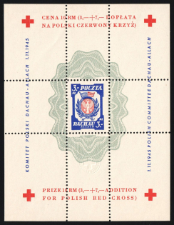 1945 Dachau - Allach, Poland, DP Camp, Displaced Persons Camp, Souvenir Sheet (Wilhelm Bl. 1 x I A, CV $30)