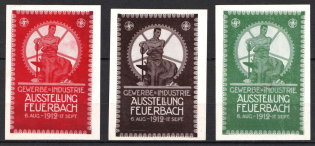 1912 Germany, Stuttgart, Poster Stamps for Industry Feuerbach Exhibition, Non-Postal