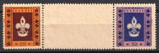 1946 Detmold, Lithuania, DP Camp, Displaced Persons Camp, Se-tenant (Wilhelm W 1, CV $85)