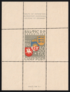 1946 Schongau, Baltic DP Camp, Displaced Persons Camp, Souvenir Sheet (Wilhelm Bl. 1, CV $110, MNH)
