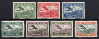 1925 Albania, Airmail (Mi. 126 - 132, Full Set, CV $90)