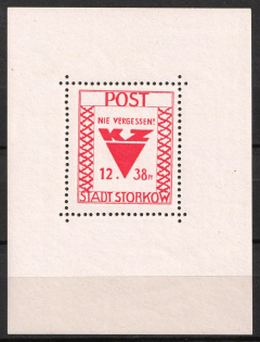1946 Storkow (Mark), Germany Local Post, Souvenir Sheet (Mi. Bl. 1 A, CV $40, MNH)