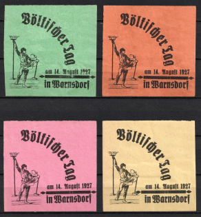 1927 Germany, Nazi Rare Early Propaganda Label, Weimar, Bohemia, Warnsdorf 'People's Day' ('Voelkischer Tag')