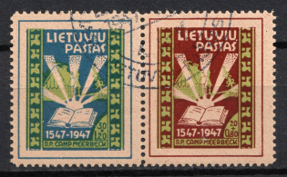 1947 Meerbeck, Lithuania, DP Camp, Displaced Persons Camp, Se-tenant (Wilhelm W 1, Used, CV $90)