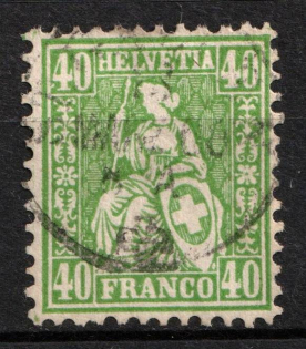 1863 40Rp Switzerland (Mi. 26, Used, CV $80)