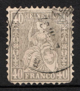 1878 40C Switzerland (Mi. 34, Used, CV $200)