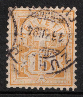 1882 15C Switzerland (Mi. 55, Used, CV $40)